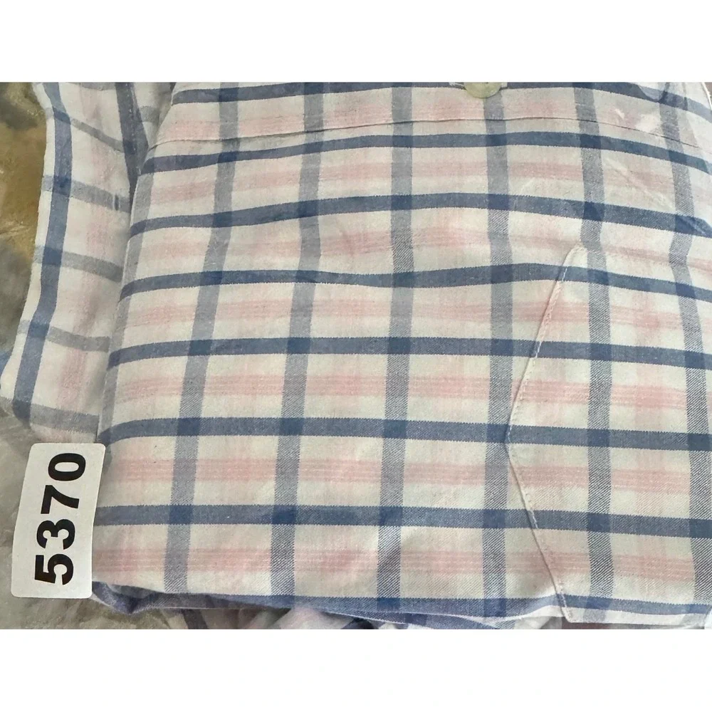 Banana Republic Shirt Grant Fit Men's XL Pink‎ Blue Plaid Cotton Button Down
